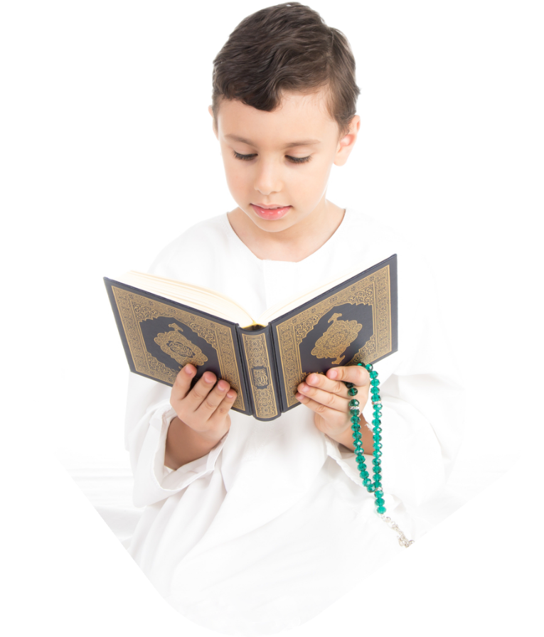 child reading quran with teacher